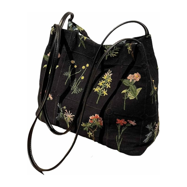 Small Canvas Tote Bag with Floral Pattern for Everyday Use Bags
