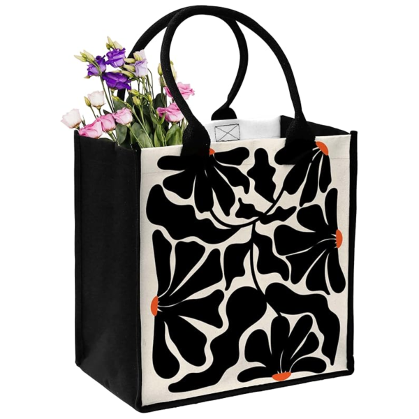 Modern beach canvas bag, minimalist design