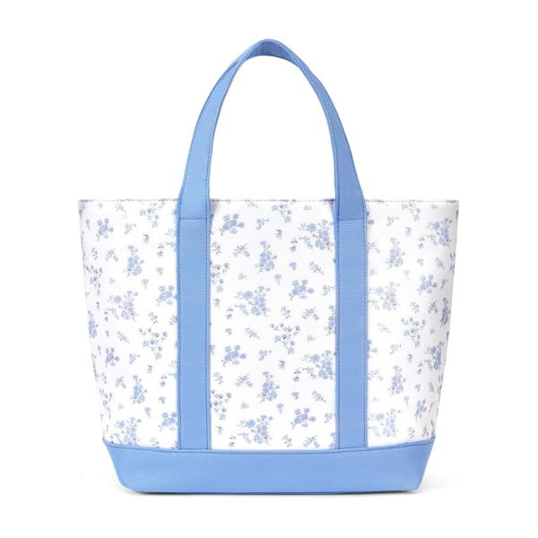 Universal everyday design cute small floral canvas tote bag