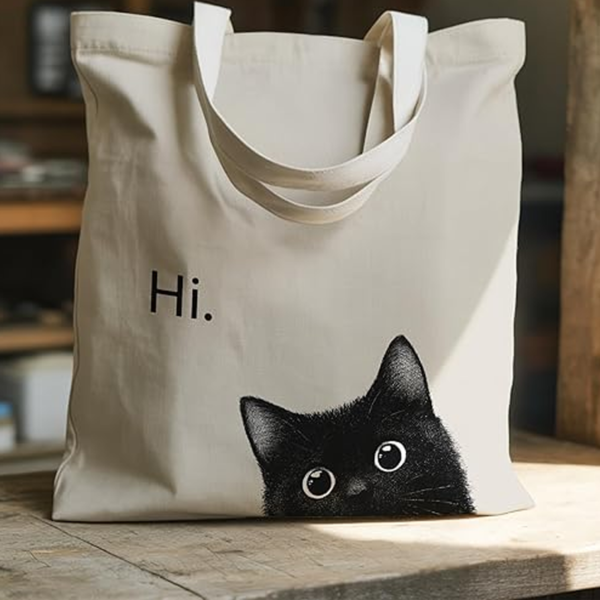 Pet-themed Canvas Gift Bag for Women, Universal Everyday Design