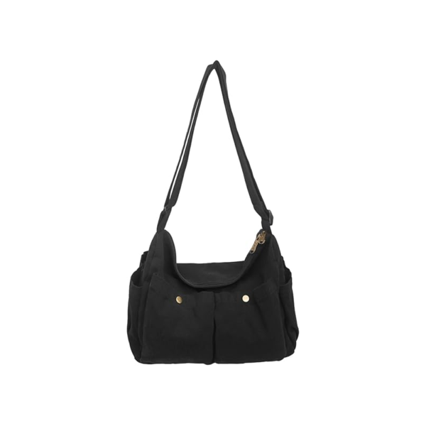 Casual Crossbody Canvas Bag for Everyday Use, Multi-pocket Design